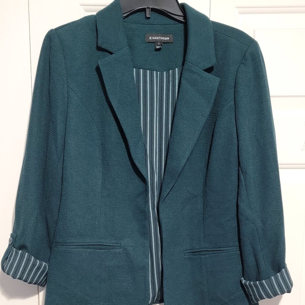41 Hawthorn Natalie Knit Blazer, Large, Dark Green